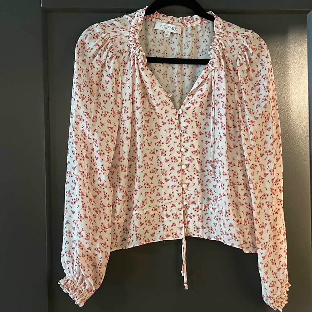 INTERMIX FLORAL PRINTED BLOUSE